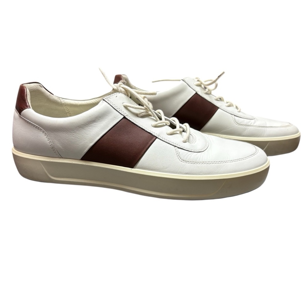 ECCO Soft 8 Classic Leather Sneaker White/Rust Fluidform Comfort Technology 12